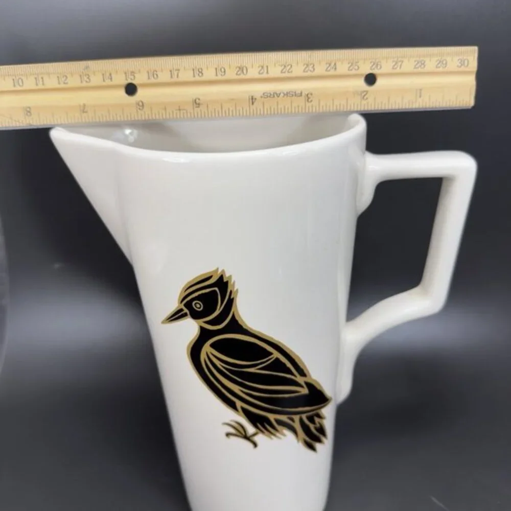 Patch‎ NYC Target Pitcher Woodpecker Black Bird Woodland 48 oz 6 cup Stoneware